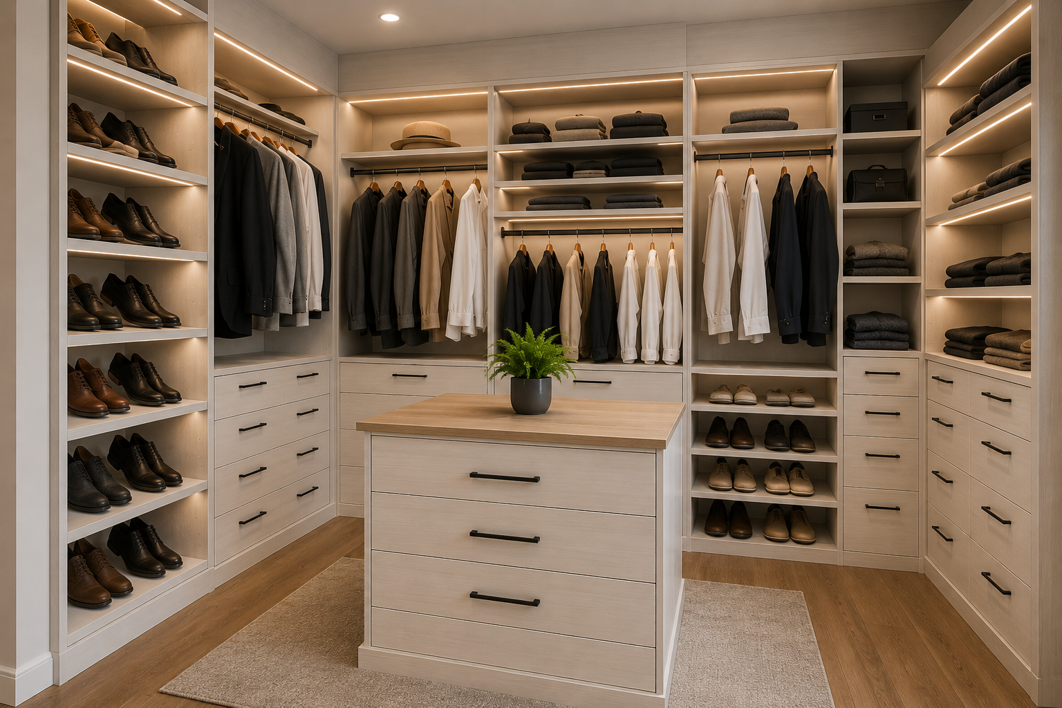 Custom closet storage
