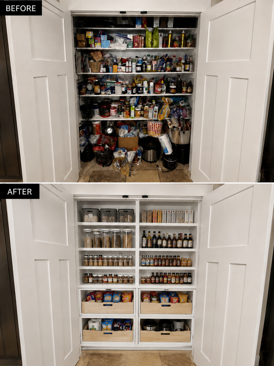 Custom pantry storage